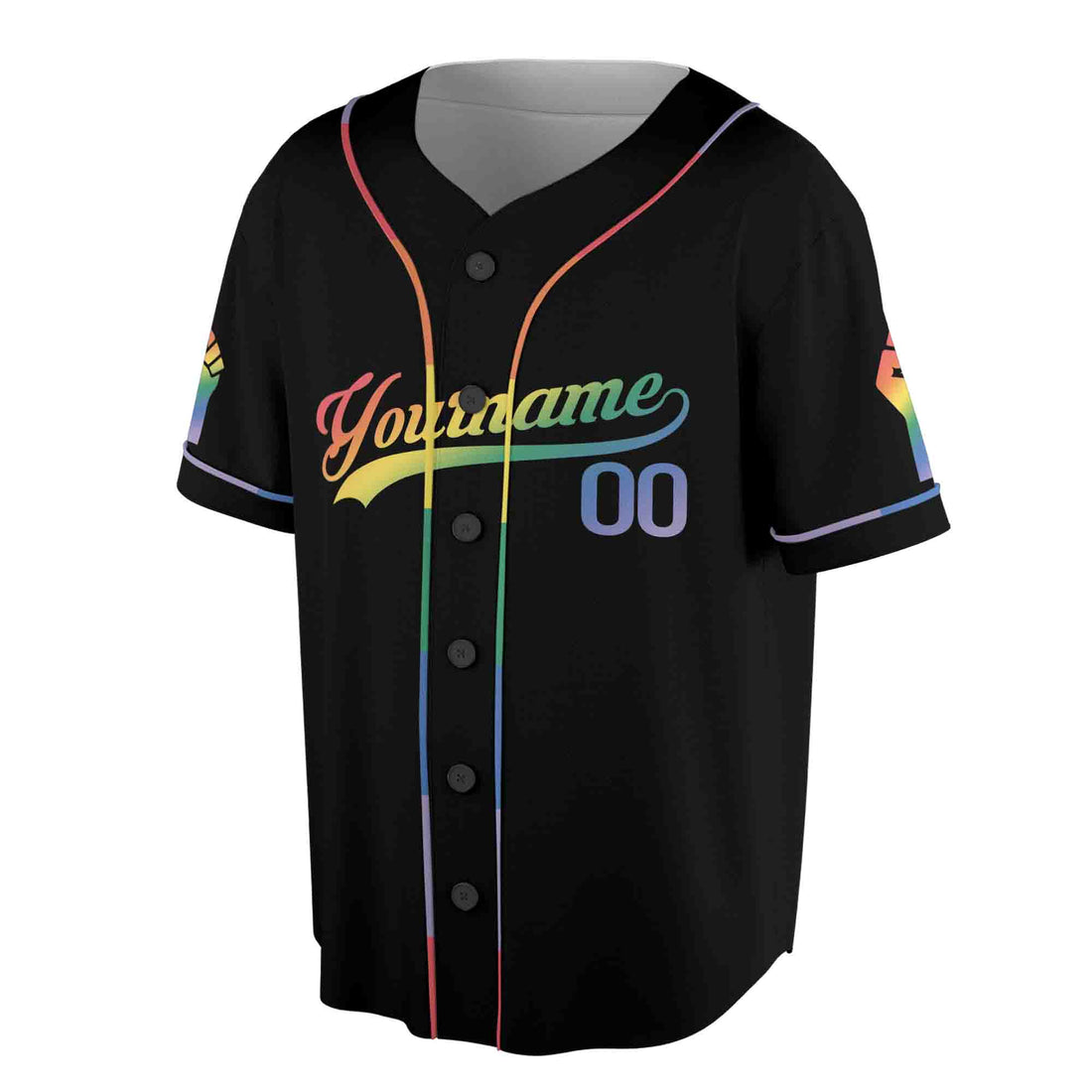 Customize Name Number Rainbow Pride Month LGBT Team Unisex Baseball Jersey S-5XL