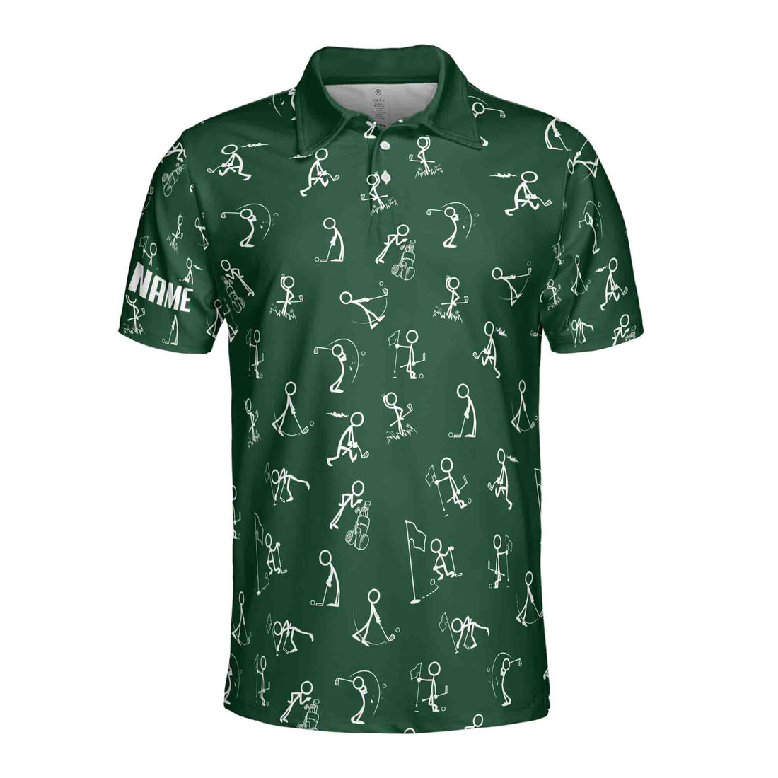 Stickfigures Playing Golf Doodling Men's Polo Shirt S-5XL