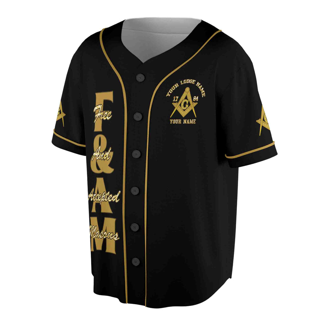 Customize Name F. & A.M. Father of All PHA Freemasonry Masonic Baseball Jersey S-5XL