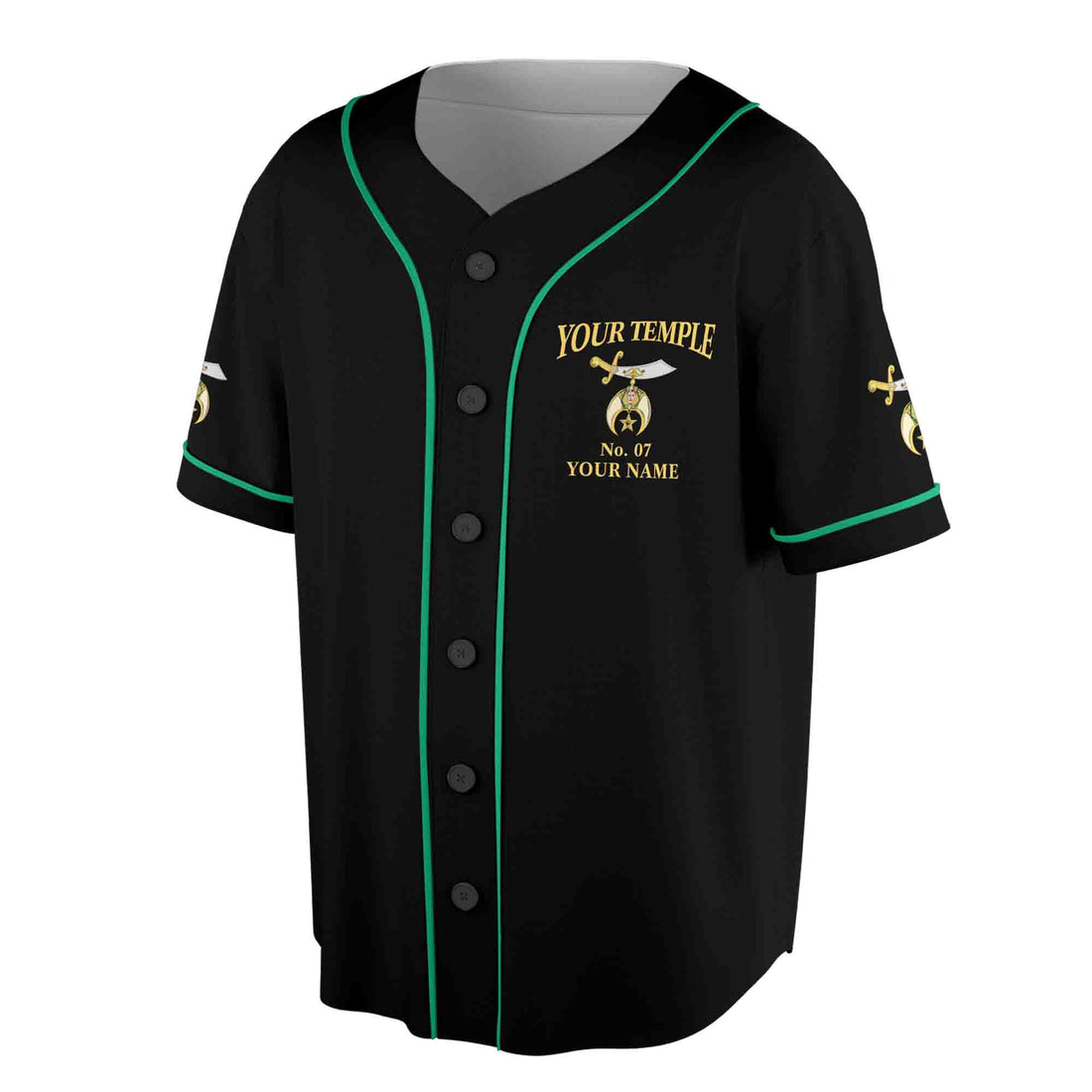 Custom Name Temple Noble AEAONMS Shriner Masonic Baseball Jersey S-5XL