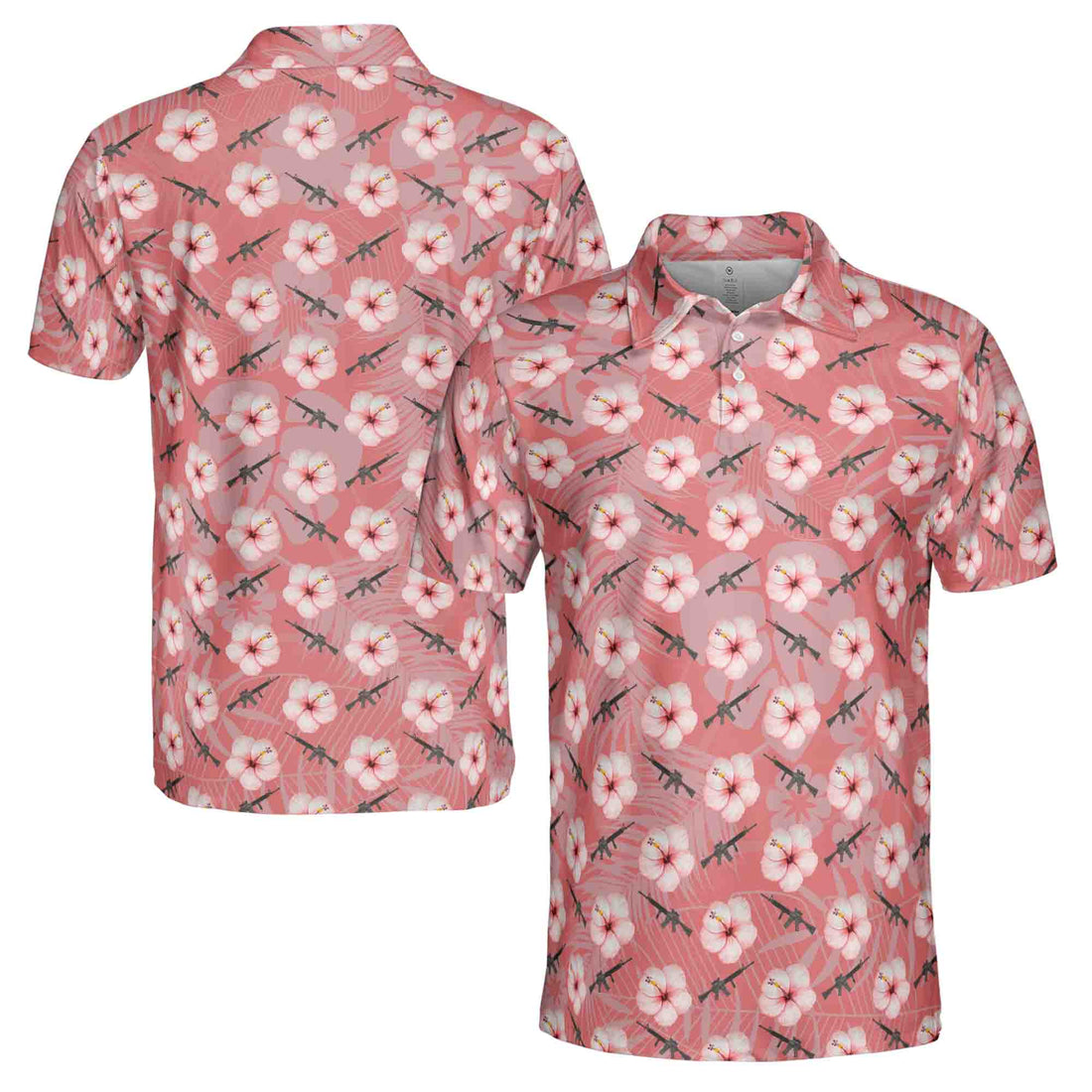Funny Gun Flower Floral Plants Golf Men's Polo Shirt S-5XL