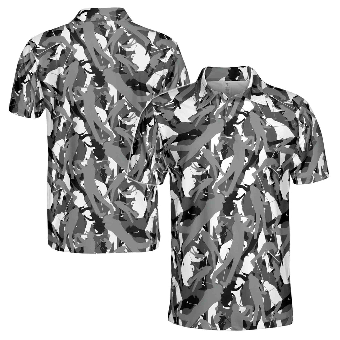 Funny Man Playing Golf Pattern Men's Polo Shirt S-5XL