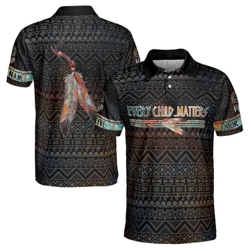 Every Child Matters Native Orange Shirt Day Men's Polo Shirts S-5XL