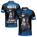 Custom Name Flame Skull Golf The Way I Do Men's Polo Shirt S-5XL