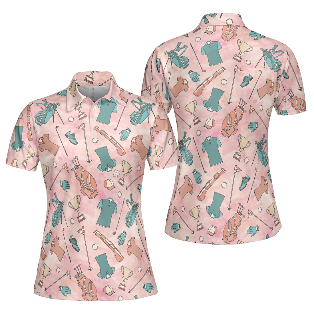 Pink And Elegant Seamless Pattern Golf Short Sleeve Women's Polo Shirts S-5XL