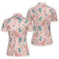 Pink And Elegant Seamless Pattern Golf Short Sleeve Women's Polo Shirts S-5XL