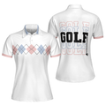 Pink Blue And Black Argyle Golf Short Sleeve Women's Polo Shirts S-5XL