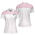 Pink Bowling Ball Print White With Short Sleeves Women's Polo Shirts S-5XL