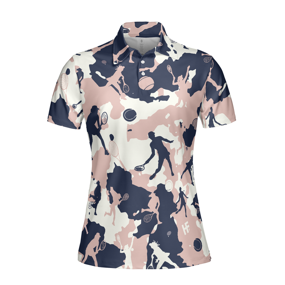 Pink Camouflage Tennis Girl Short Sleeve For Women's Polo Shirts S-5XL
