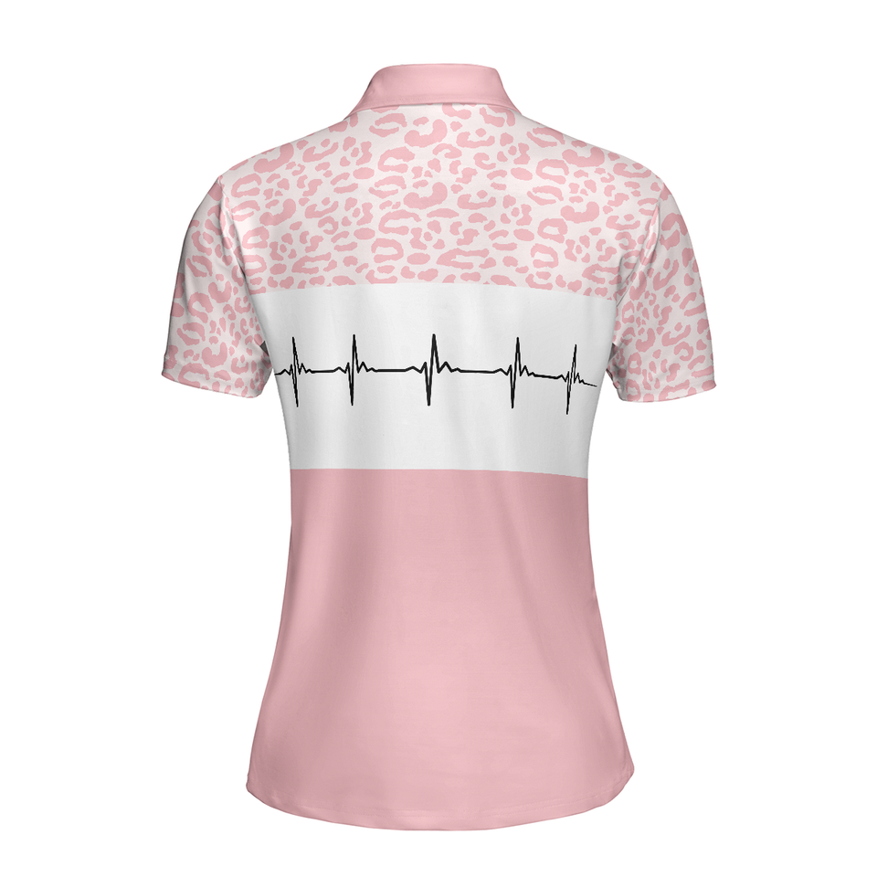 Pink Golfbeat Leopard Golf Short Sleeve Women's Polo Shirts S-5XL