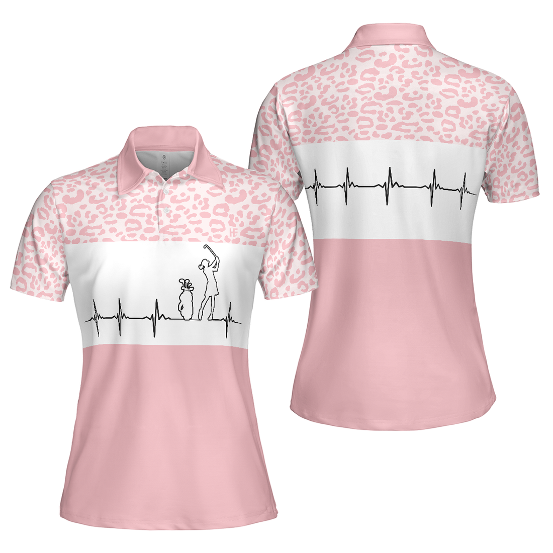 Pink Golfbeat Leopard Golf Short Sleeve Women's Polo Shirts S-5XL