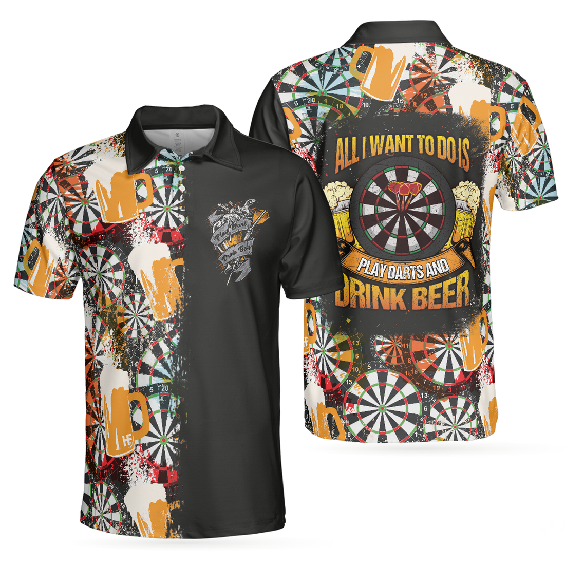 Play Darts Drink Beer Polo Shirt for Beer Lovers Men's Polo Shirt S-5XL