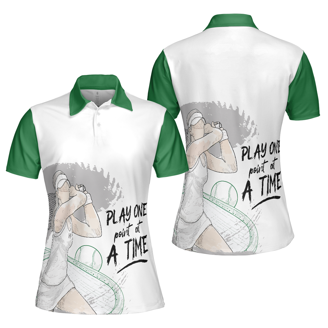 Play One Point At A Time Tennis Shirt Short Sleeve Women's Polo Shirts S-5XL