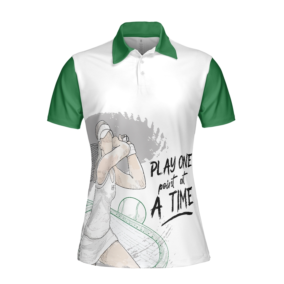 Play One Point At A Time Tennis Shirt Short Sleeve Women's Polo Shirts S-5XL