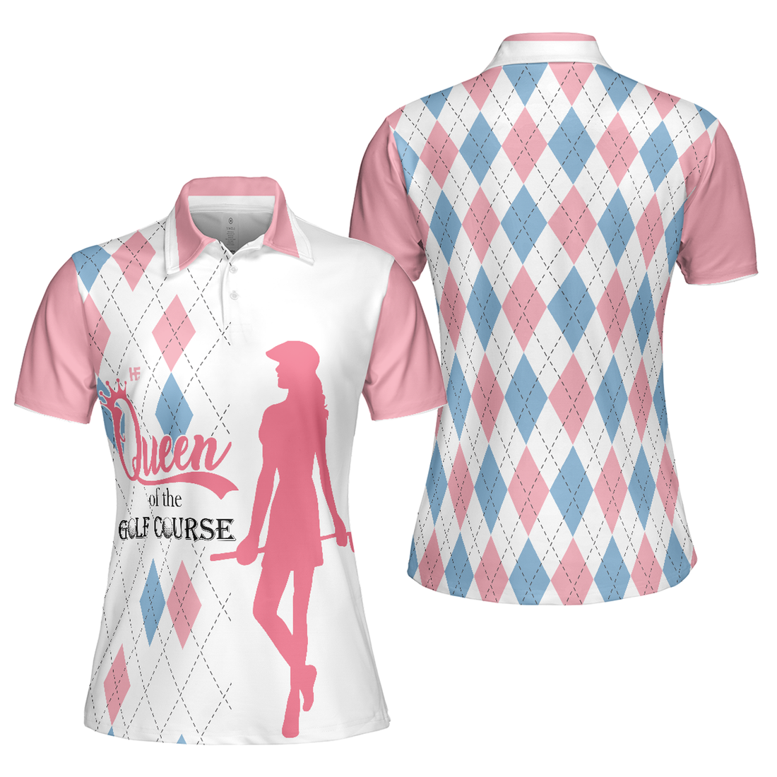 Queen Of The Golf Course Short Sleeve Women's Polo Shirts S-5XL