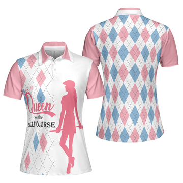 Queen Of The Golf Course Short Sleeve Women's Polo Shirts S-5XL