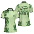 Queen Of The Green Golf Girl Short Sleeve Argyle Pattern Women's Polo Shirts S-5XL