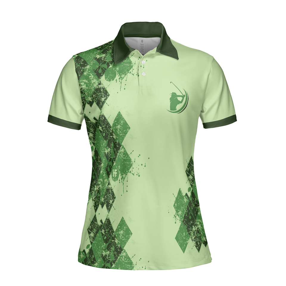Queen Of The Green Golf Girl Short Sleeve Argyle Pattern Women's Polo Shirts S-5XL