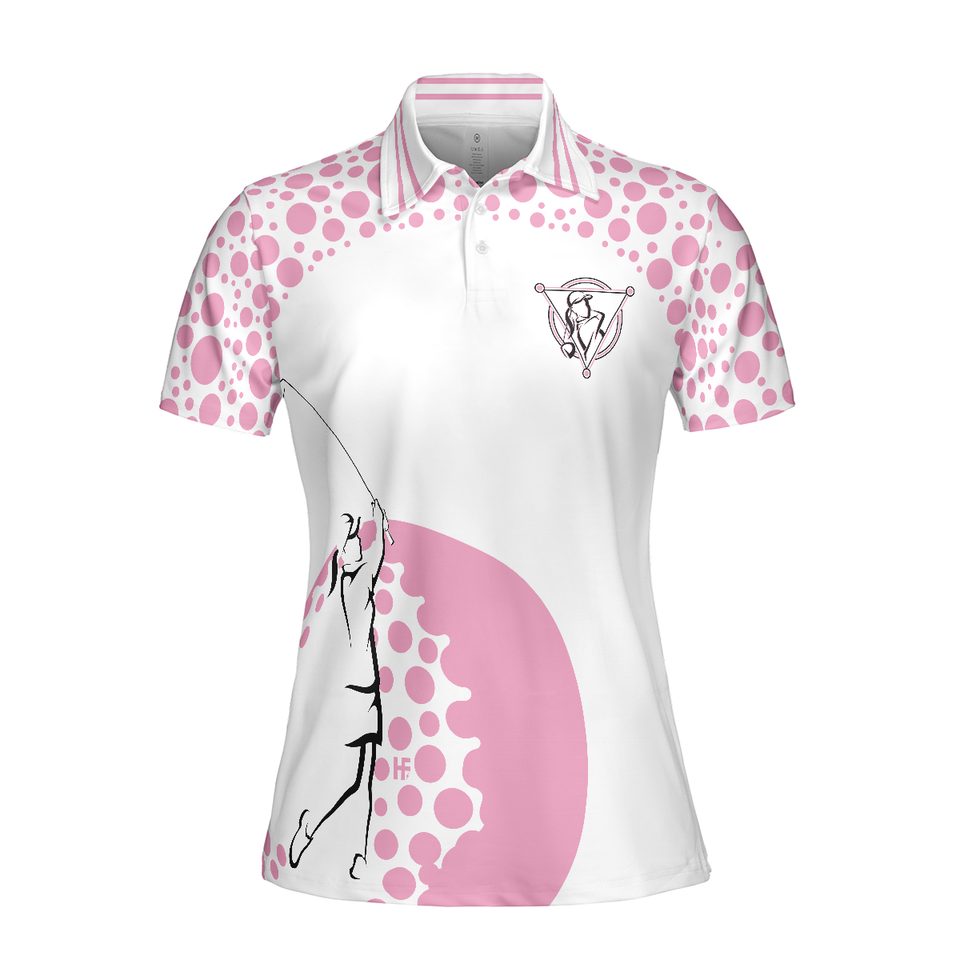 Real Grandmas Play Golf Short Sleeve White and Pink Women's Polo Shirts S-5XL