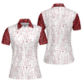 Wine Leopard Pattern Drink Golf Short Sleeve Women's Polo Shirts S-5XL