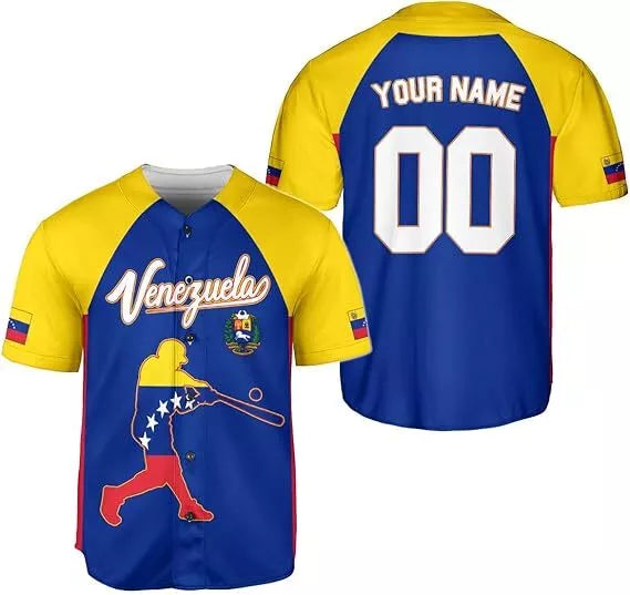 Custom Venezuela Baseball Jersey, Camisa De Venezuela, Venezuela Shirt