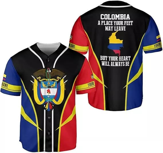 Customize Colombia Flag Jersey Shirt for Men Women Baseball Jersey