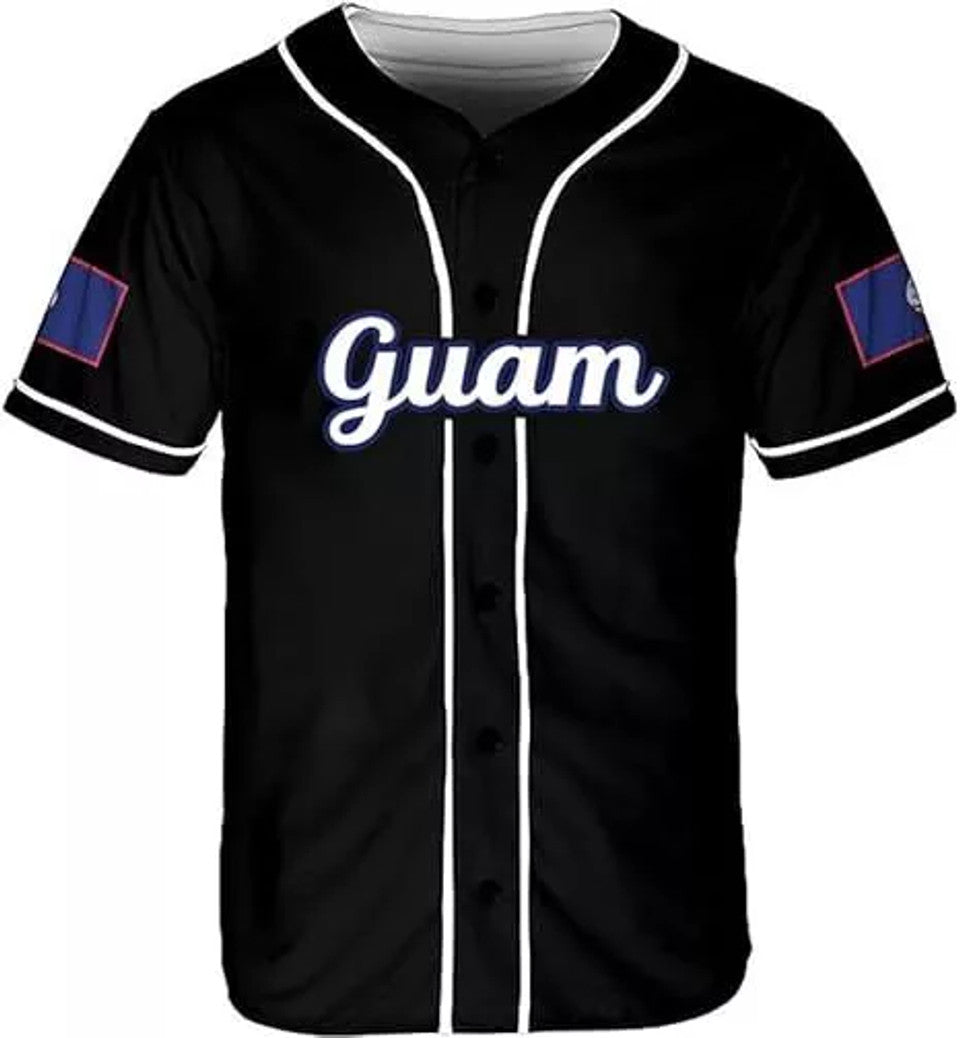 Guam Baseball Jersey Shirt Guahan Flag Design Baseball Jersey S-5XL