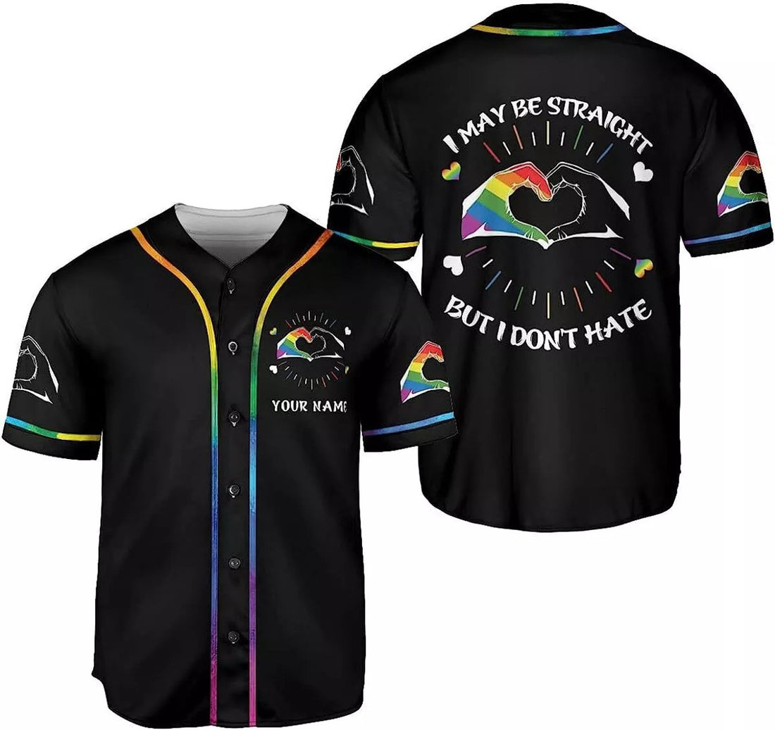 Custom Rainbow Pride LGBT Love Baseball Jersey S-5XL