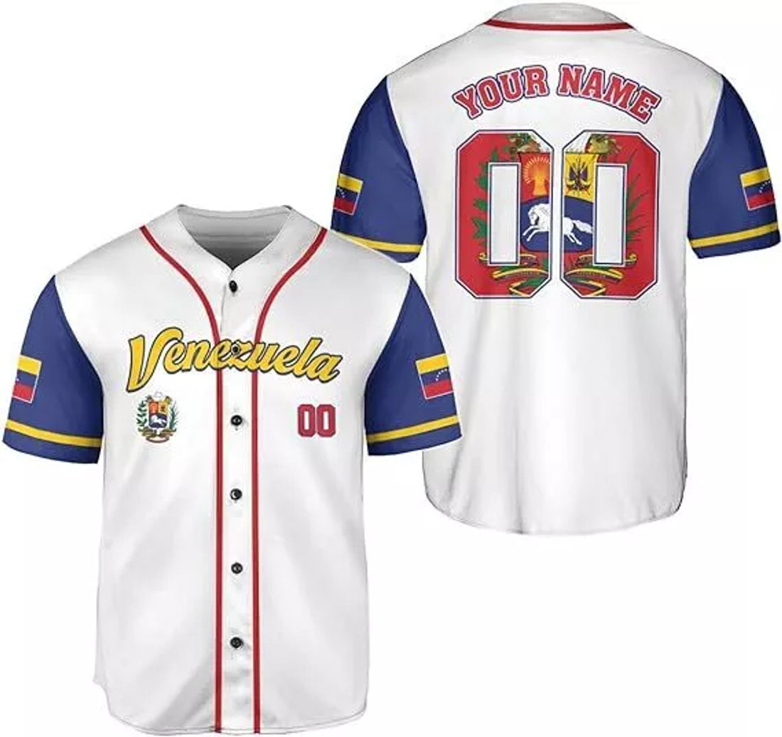 Custom Venezuela Baseball Jersey Venezuelan Flag Baseball Jersey S-5XL