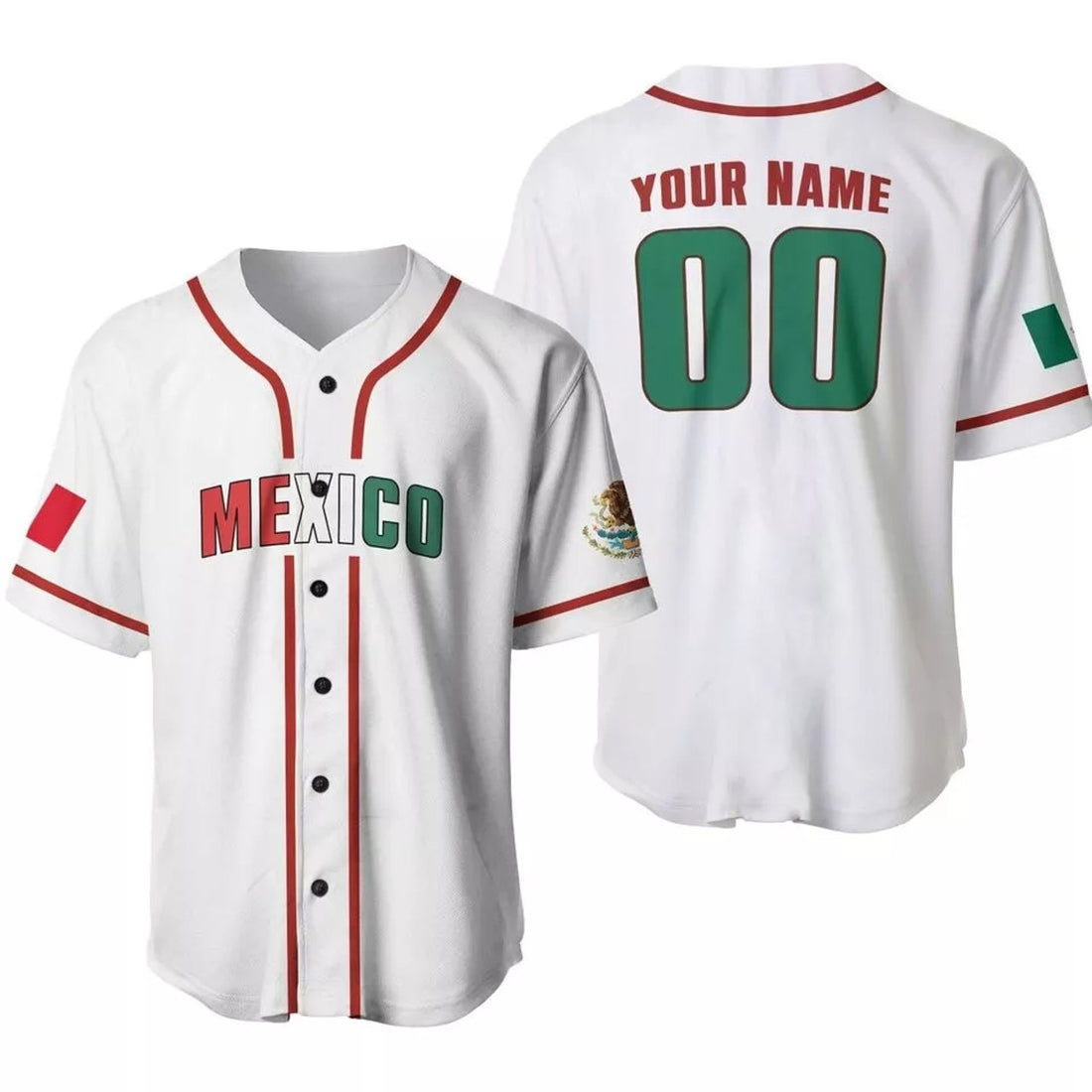 Personalized Mexico 3D Baseball Jersey Halloween Gift Baseball Jersey S-5XL