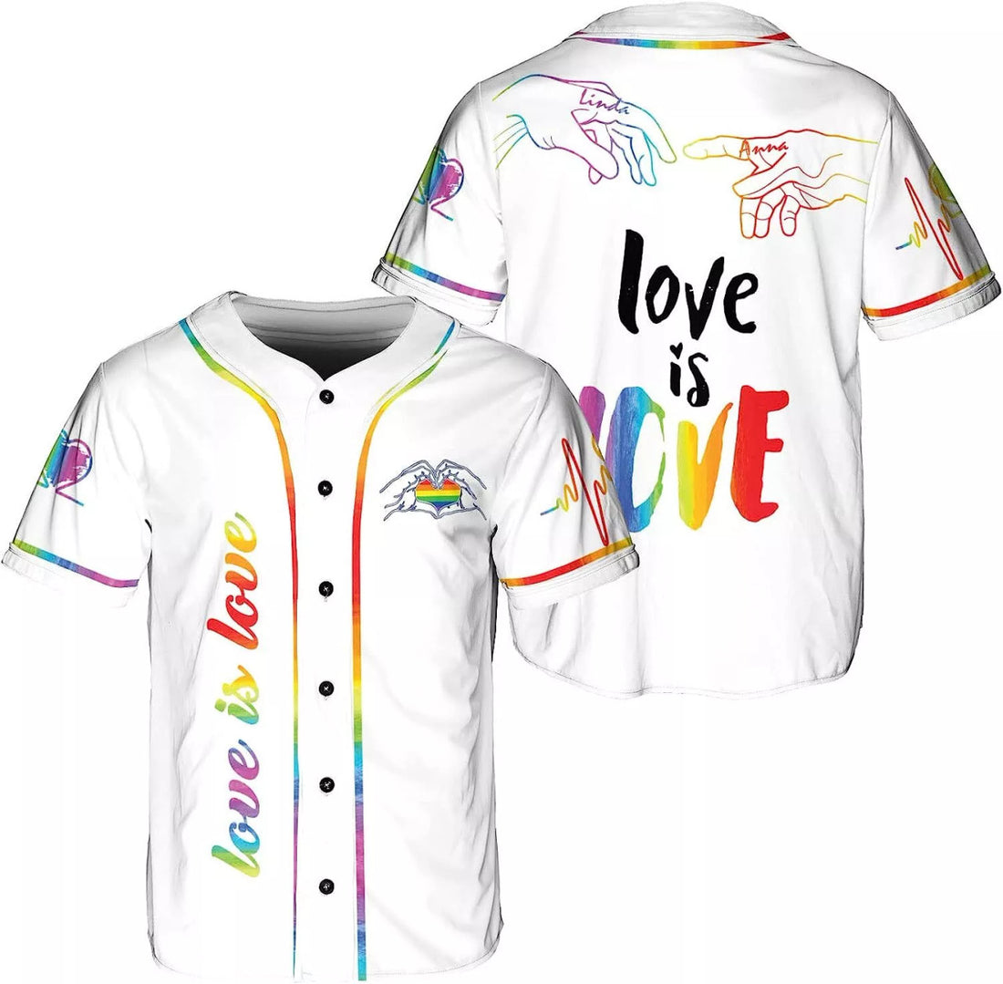 Rainbow Pride LGBT Love is Love Baseball Jersey S-5XL