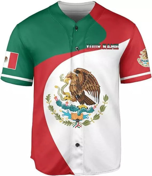 Custom Mexico Soccer Mexican Jersey Baseball Shirt Baseball Jersey S-5XL