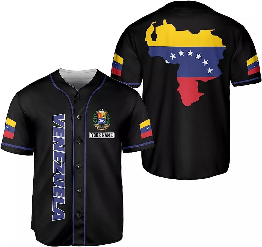 Personalized Name Venezuela Baseball Jersey Shirt Baseball Jersey S-5XL
