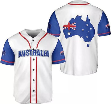 Australia Baseball Jersey Australia Flag Kangaroo Baseball Jersey S-5XL