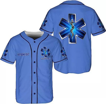 Custom EMS EMT Paramedic Flag Baseball Jersey S-5XL