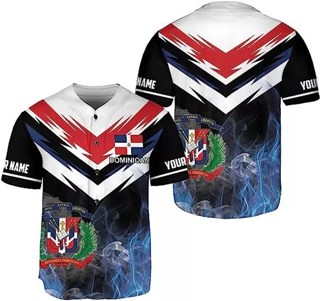 Custom Dominican Republic Baseball Jersey Shirt S-5XL