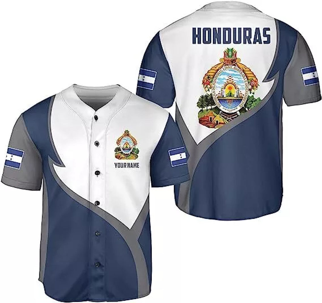 Custom Personalized Honduras Flag Baseball Jersey S-5XL
