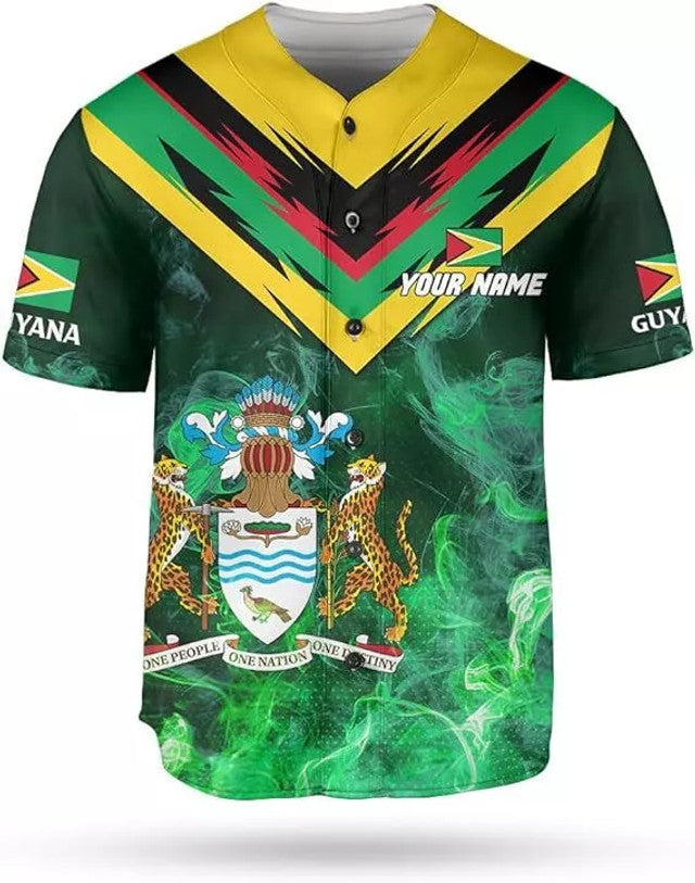Custom Guyana Pride Jersey Guyanese Flag Shirt Baseball Jersey S-5XL