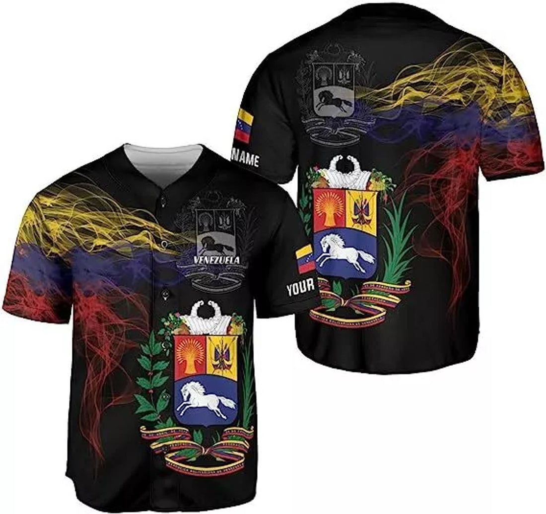 Custom Venezuela Baseball Jersey Proud Venezuelan Flag Baseball Jersey S-5XL
