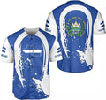 Personalized El Salvador Flag Baseball Jersey Shirt Baseball Jersey S-5XL