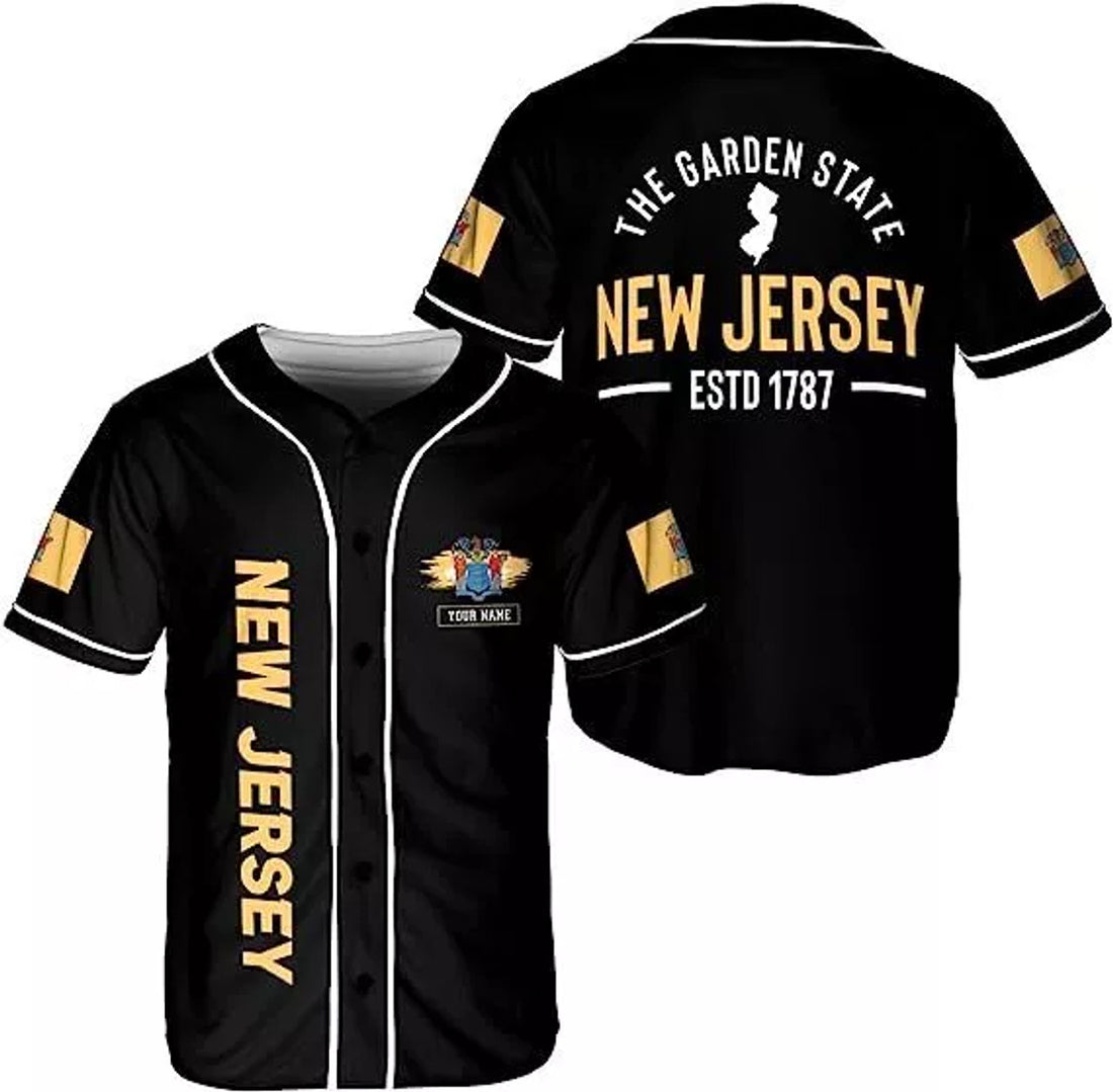 Personalized Baseball Jersey New Jersey Shirts NJ State Baseball Jersey S-5XL