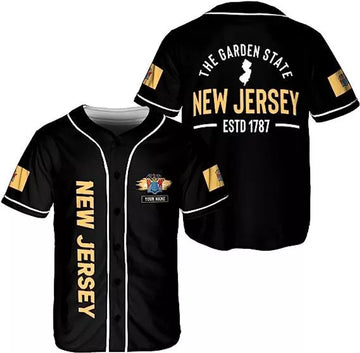 Personalized Baseball Jersey New Jersey Shirts NJ State Baseball Jersey S-5XL