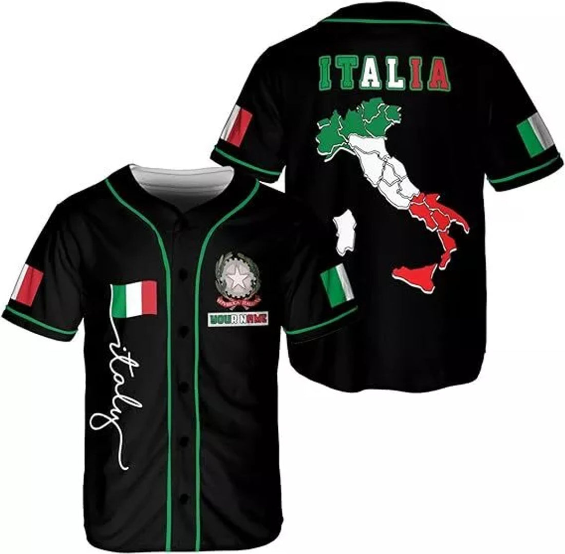 Custom Italia Baseball Jersey Italian Pride Baseball Jersey S-5XL