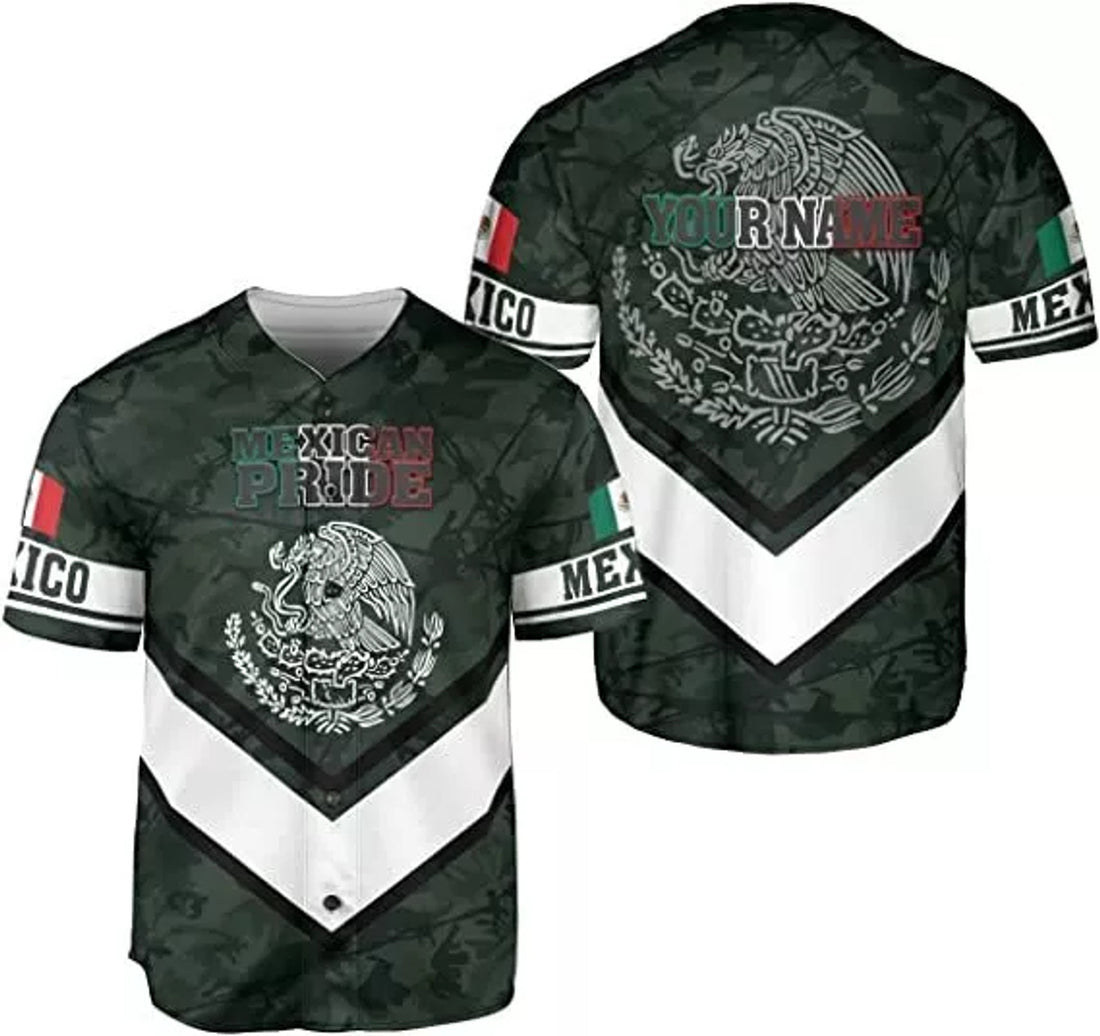 Custom Mexico Baseball Jersey with Name for Men Women Baseball Jersey S-5XL