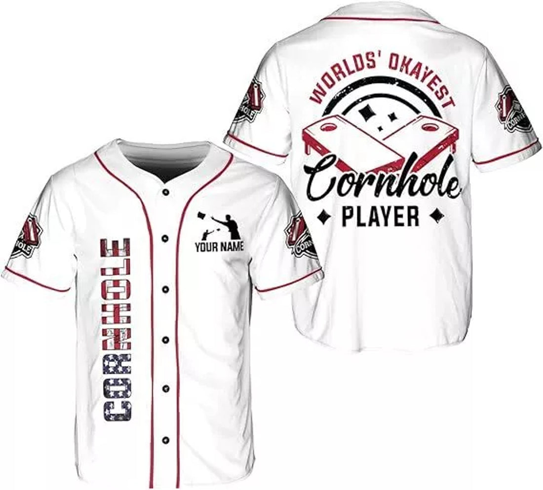 Custom Cornhole Toss Like A Boss Shirt Funny Baseball Jersey S-5XL