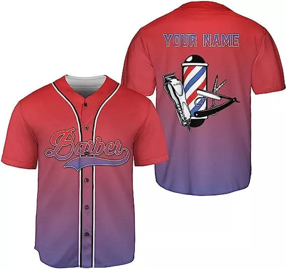 Custom Barber Shop Baseball Jersey Hairdresser Baseball Jersey S-5XL