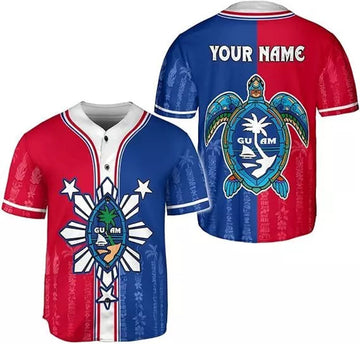 Personalized Guam Novelty Baseball Jersey Short Sleeve Baseball Jersey S-5XL