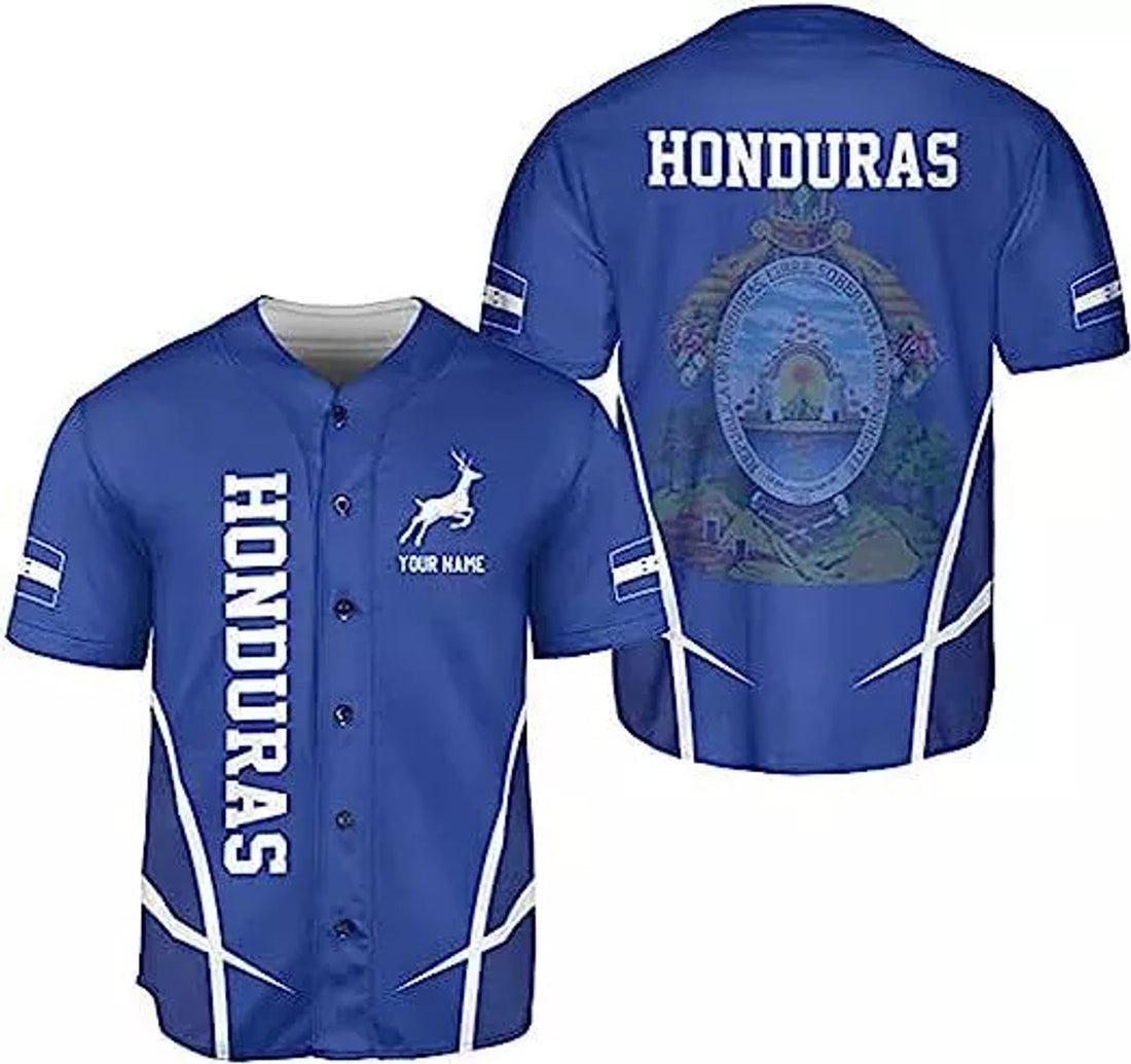 Custom Personalized Honduras Flag Baseball Jersey S-5XL