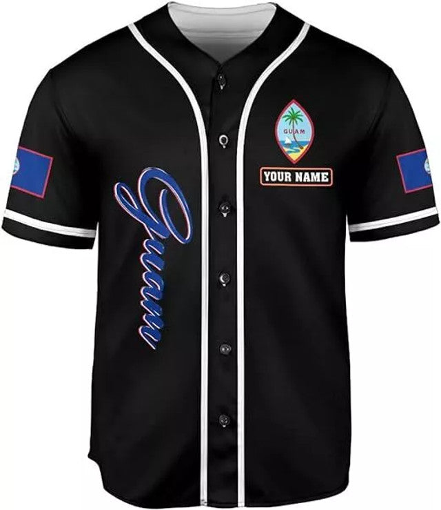 Custom Guam Pride Baseball Jersey Guahan Flag Shirt Baseball Jersey S-5XL
