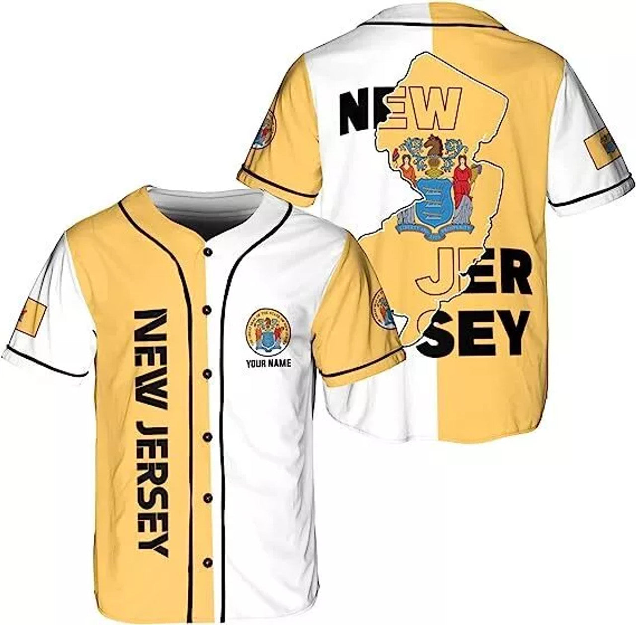 Personalized New Jersey Baseball Shirt NJ State Baseball Jersey S-5XL